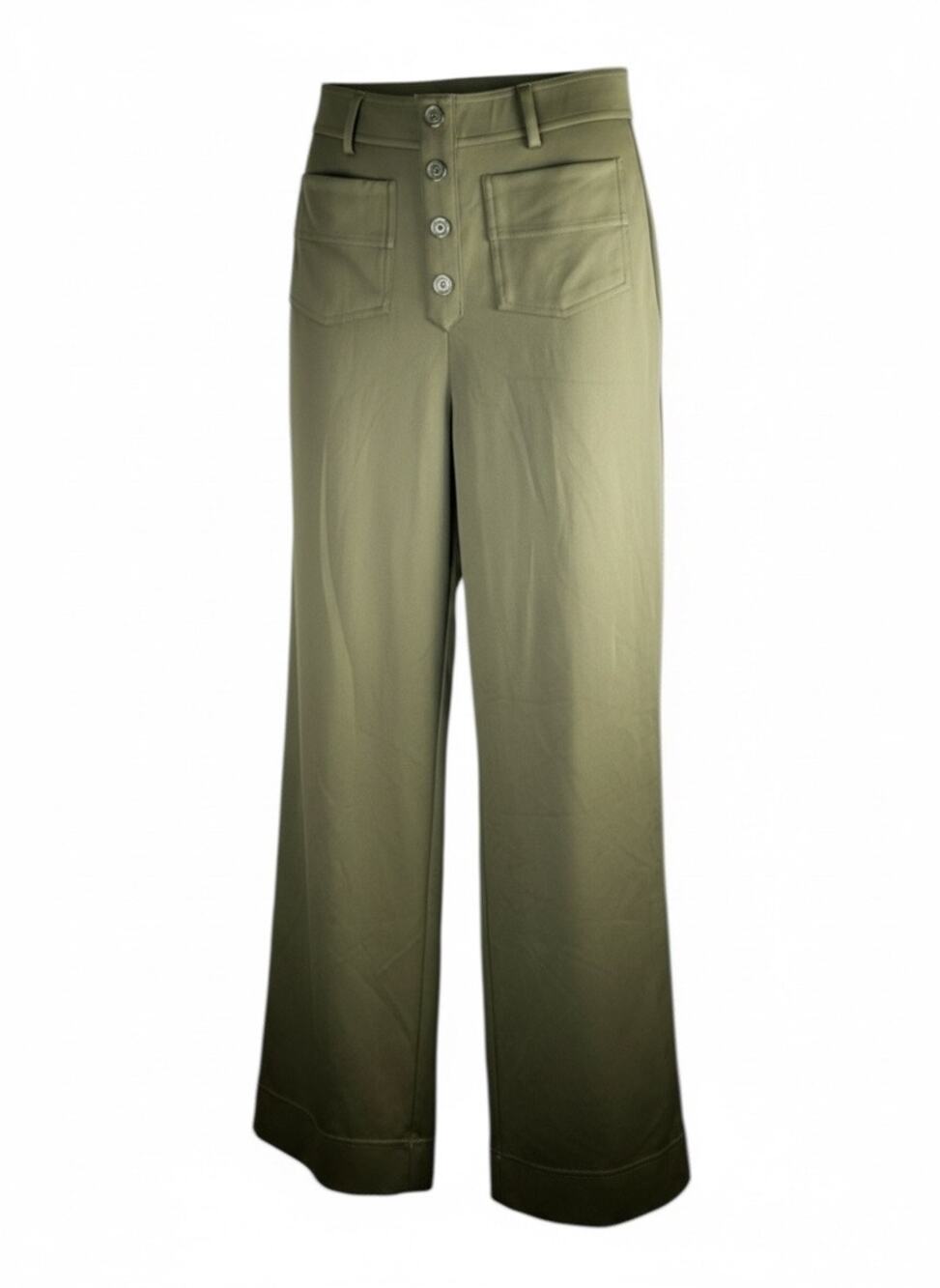 Halara High Rise Straight Leg Pants Forest Night Green Pull On NWOT Small